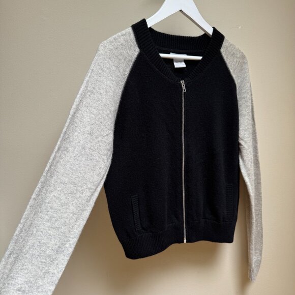 Cashmere101 100% Cashmere Bomber Zip Cardigan - Picture 2 of 10